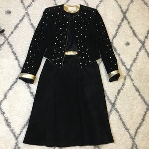 CACHE Leather Suit Jacket & Skirt